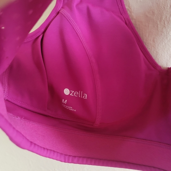 Zella, Studio Lite‎ Perforated Sports Bra, Pink Wild Aster, Size Medium - Picture 10 of 11